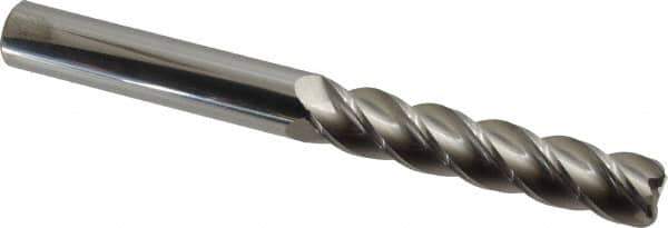 Accupro - 5/8", 4 Flute, Single End, Solid Carbide, 0.06" Corner Radius End Mill - 6" OAL, 40° Helix, Right Hand Flute, 3" LOC, Right Hand Cut - Eagle Tool & Supply