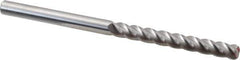 Accupro - 3/8", 4 Flute, Single End, Solid Carbide, 1/8" Corner Radius End Mill - 6" OAL, 40° Helix, Right Hand Flute, 3" LOC, Right Hand Cut - Eagle Tool & Supply
