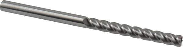 Accupro - 3/8", 4 Flute, Single End, Solid Carbide, 0.06" Corner Radius End Mill - 6" OAL, 40° Helix, Right Hand Flute, 3" LOC, Right Hand Cut - Eagle Tool & Supply