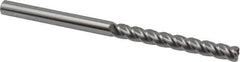 Accupro - 3/8", 4 Flute, Single End, Solid Carbide, 0.06" Corner Radius End Mill - 6" OAL, 40° Helix, Right Hand Flute, 3" LOC, Right Hand Cut - Eagle Tool & Supply