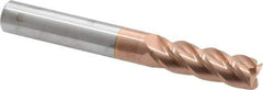 Accupro - 3/8", 4 Flute, Single End, Solid Carbide, 0.01" Corner Radius End Mill - 3" OAL, 40° Helix, Right Hand Flute, 1-1/8" LOC, Right Hand Cut - Eagle Tool & Supply