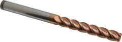 Accupro - 1/2", 4 Flute, Single End, Solid Carbide, 1/8" Corner Radius End Mill - 6" OAL, 40° Helix, Right Hand Flute, 3" LOC, Right Hand Cut - Eagle Tool & Supply