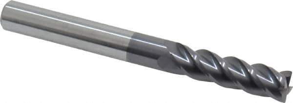 Accupro - 5/16", 4 Flute, Single End, Solid Carbide, 0.015" Corner Radius End Mill - 3" OAL, 40° Helix, Right Hand Flute, 1-1/8" LOC, Right Hand Cut - Eagle Tool & Supply