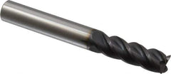 Accupro - 3/8", 4 Flute, Single End, Solid Carbide, 0.015" Corner Radius End Mill - 3" OAL, 40° Helix, Right Hand Flute, 1-1/8" LOC, Right Hand Cut - Eagle Tool & Supply