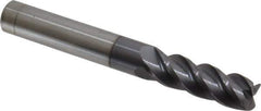 Accupro - 3/8", 4 Flute, Single End, Solid Carbide, 0.02" Corner Radius End Mill - 3" OAL, 40° Helix, Right Hand Flute, 1-1/8" LOC, Right Hand Cut - Eagle Tool & Supply