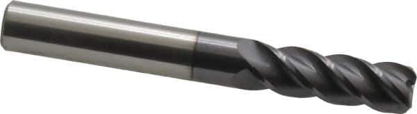 Accupro - 3/8", 4 Flute, Single End, Solid Carbide, 0.045" Corner Radius End Mill - 3" OAL, 40° Helix, Right Hand Flute, 1-1/8" LOC, Right Hand Cut - Eagle Tool & Supply
