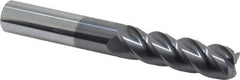 Accupro - 5/8", 4 Flute, Single End, Solid Carbide, 0.06" Corner Radius End Mill - 4-5/8" OAL, 40° Helix, Right Hand Flute, 2-1/8" LOC, Right Hand Cut - Eagle Tool & Supply
