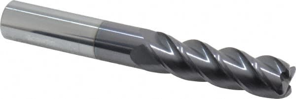Accupro - 5/8" Diam 4 Flute Solid Carbide 0.09" Corner Radius End Mill - Eagle Tool & Supply