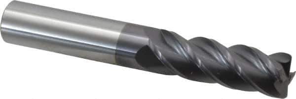 Accupro - 3/4", 4 Flute, Single End, Solid Carbide, 0.06" Corner Radius End Mill - 5" OAL, 40° Helix, Right Hand Flute, 2-1/4" LOC, Right Hand Cut - Eagle Tool & Supply
