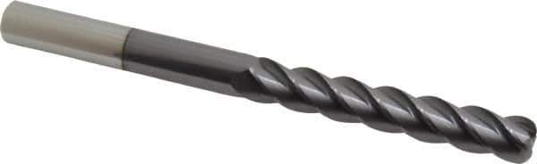 Accupro - 1/2", 4 Flute, Single End, Solid Carbide, 1/8" Corner Radius End Mill - 6" OAL, 40° Helix, Right Hand Flute, 3" LOC, Right Hand Cut - Eagle Tool & Supply