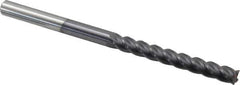 Accupro - 3/8", 4 Flute, Single End, Solid Carbide, 0.02" Corner Radius End Mill - 6" OAL, 40° Helix, Right Hand Flute, 3" LOC, Right Hand Cut - Eagle Tool & Supply