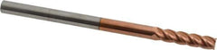 Accupro - 1/4", 4 Flute, Single End, Solid Carbide, 0.01" Corner Radius End Mill - 4" OAL, 40° Helix, Right Hand Flute, 1" LOC, Right Hand Cut - Eagle Tool & Supply
