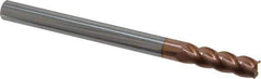 Accupro - 5/16", 4 Flute, Single End, Solid Carbide, 0.015" Corner Radius End Mill - 4" OAL, 40° Helix, Right Hand Flute, 1" LOC, Right Hand Cut - Eagle Tool & Supply
