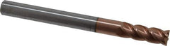 Accupro - 3/8", 4 Flute, Single End, Solid Carbide, 0.01" Corner Radius End Mill - 4" OAL, 40° Helix, Right Hand Flute, 1" LOC, Right Hand Cut - Eagle Tool & Supply