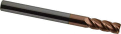 Accupro - 3/8", 4 Flute, Single End, Solid Carbide, 0.02" Corner Radius End Mill - 4" OAL, 40° Helix, Right Hand Flute, 1" LOC, Right Hand Cut - Eagle Tool & Supply