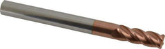 Accupro - 3/8", 4 Flute, Single End, Solid Carbide, 0.06" Corner Radius End Mill - 4" OAL, 40° Helix, Right Hand Flute, 1" LOC, Right Hand Cut - Eagle Tool & Supply