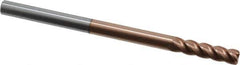 Accupro - 3/8", 4 Flute, Single End, Solid Carbide, 0.045" Corner Radius End Mill - 6" OAL, 40° Helix, Right Hand Flute, 1-1/2" LOC, Right Hand Cut - Eagle Tool & Supply