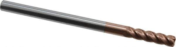 Accupro - 3/8", 4 Flute, Single End, Solid Carbide, 0.06" Corner Radius End Mill - 6" OAL, 40° Helix, Right Hand Flute, 1-1/2" LOC, Right Hand Cut - Eagle Tool & Supply