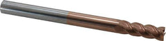 Accupro - 1/2", 4 Flute, Single End, Solid Carbide, 0.015" Corner Radius End Mill - 6" OAL, 40° Helix, Right Hand Flute, 1-1/2" LOC, Right Hand Cut - Eagle Tool & Supply