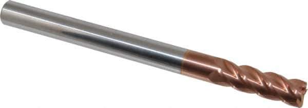 Accupro - 1/2", 4 Flute, Single End, Solid Carbide, 0.03" Corner Radius End Mill - 6" OAL, 40° Helix, Right Hand Flute, 1-1/2" LOC, Right Hand Cut - Eagle Tool & Supply
