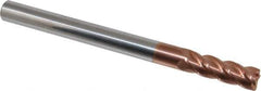 Accupro - 1/2", 4 Flute, Single End, Solid Carbide, 0.03" Corner Radius End Mill - 6" OAL, 40° Helix, Right Hand Flute, 1-1/2" LOC, Right Hand Cut - Eagle Tool & Supply