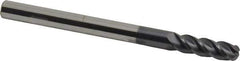 Accupro - 5/16", 4 Flute, Single End, Solid Carbide, 1/8" Corner Radius End Mill - 4" OAL, 40° Helix, Right Hand Flute, 1" LOC, Right Hand Cut - Eagle Tool & Supply