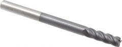 Accupro - 5/16", 4 Flute, Single End, Solid Carbide, 0.03" Corner Radius End Mill - 4" OAL, 40° Helix, Right Hand Flute, 1" LOC, Right Hand Cut - Eagle Tool & Supply