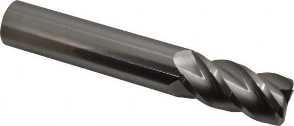 Accupro - 1", 4 Flute, Single End, Solid Carbide, 0.06" Corner Radius End Mill - 6" OAL, 40° Helix, Right Hand Flute, 2" LOC, Right Hand Cut - Eagle Tool & Supply