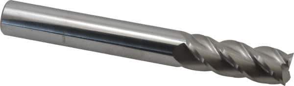 Accupro - 3/4", 4 Flute, Single End, Solid Carbide, 0.015" Corner Radius End Mill - 6" OAL, 40° Helix, Right Hand Flute, 2" LOC, Right Hand Cut - Eagle Tool & Supply