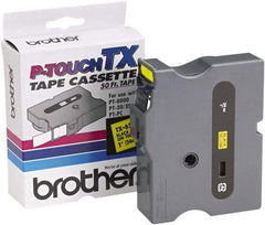 Brother - 1" Wide x 600" Long, Yellow Tape Cassette - For Label Maker - Eagle Tool & Supply