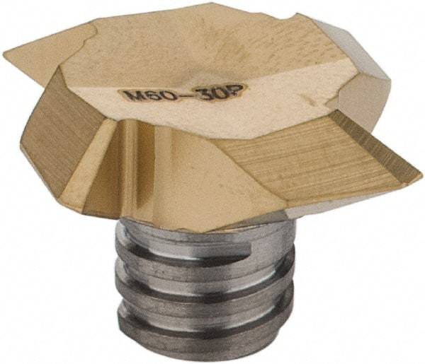 Iscar - MM TRD-M Grade IC528 Carbide End Milling Tip Insert - TiCN/TiN Finish, 4 Flutes, 0.854" Cutting Diam, 0.008" Cnr Rad - Eagle Tool & Supply
