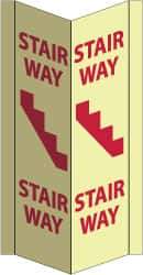 NMC - Stairway - Stairway, Acrylic Exit Sign - 8-3/4" Wide x 16" High, Glow-in-the-Dark - Eagle Tool & Supply