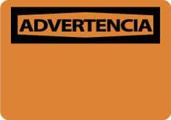 NMC - "Advertencia", 10" Long x 14" Wide, Aluminum Safety Sign - Rectangle, 0.04" Thick, Use for Workplace/Safety - Eagle Tool & Supply