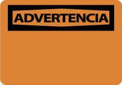 NMC - "Advertencia", 10" Long x 14" Wide, Aluminum Safety Sign - Rectangle, 0.04" Thick, Use for Workplace/Safety - Eagle Tool & Supply