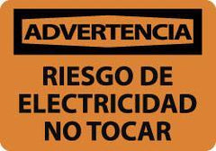 NMC - "Advertencia - Riesgo de Electricidad - No Tocar", 10" Long x 14" Wide, Aluminum Safety Sign - Rectangle, 0.04" Thick, Use for Workplace/Safety - Eagle Tool & Supply