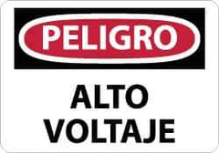 NMC - "Peligro - Alto Voltaje", 10" Long x 14" Wide, Rigid Plastic Safety Sign - Rectangle, 0.05" Thick, Use for Workplace/Safety - Eagle Tool & Supply