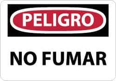 NMC - "Peligro - No Fumar", 10" Long x 14" Wide, Pressure-Sensitive Vinyl Safety Sign - Rectangle, 0.004" Thick, Use for Smoking Regulations - Eagle Tool & Supply
