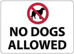 NMC - "No Dogs Allowed", 14" Long x 20" Wide, Rigid Plastic Safety Sign - Rectangle, 0.05" Thick, Use for Security & Admittance - Eagle Tool & Supply