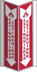 NMC - Extinguisher, Acrylic Fire Sign - 8-3/4" Wide x 16" High, English/Spanish - Eagle Tool & Supply