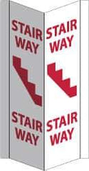 NMC - "Stairway", 16" Long x 8-3/4" Wide, Rigid Plastic Safety Sign - Rectangle, 0.125" Thick, Use for Accident Prevention - Eagle Tool & Supply