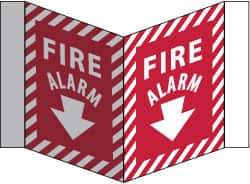 NMC - Fire Alarm, Acrylic Fire Sign - 8-3/4" Wide x 5-3/4" High - Eagle Tool & Supply