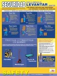 NMC - 18" Wide x 24" High Laminated Paper Back Lifting Information Poster - Spanish - Eagle Tool & Supply