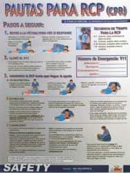 NMC - 18" Wide x 24" High Laminated Paper CPR Information Poster - Spanish - Eagle Tool & Supply