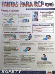 NMC - 18" Wide x 24" High Laminated Paper CPR Information Poster - Spanish - Eagle Tool & Supply