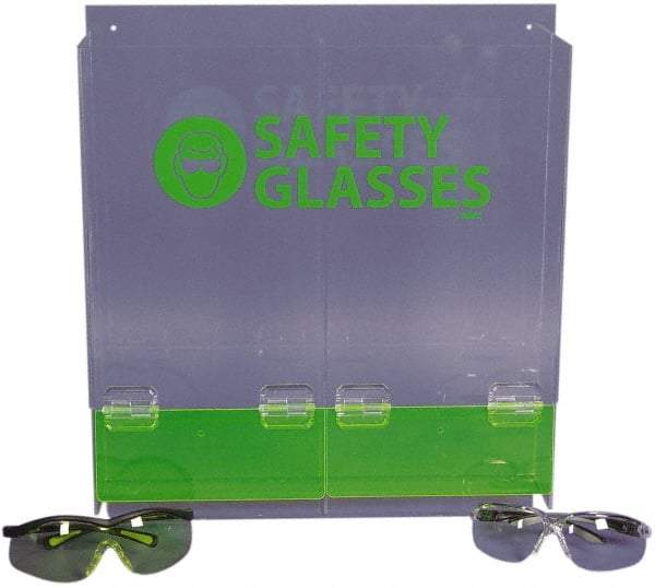 NMC - 40 Pair Cabinet with Individual Compartments, Acrylic Safety Glasses Dispenser - 15-3/4 Inch Wide x 16 Inch High x 4 Inch Deep, Table and Wall Mount - Eagle Tool & Supply