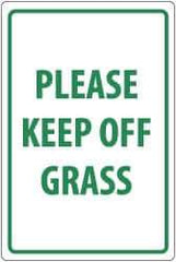 NMC - "Please Keep Off Grass", 18" Long x 12" Wide, Rigid Plastic Safety Sign - Rectangle, 0.05" Thick, Use for Security & Admittance - Eagle Tool & Supply