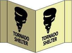 NMC - "Tornado Shelter - Tornado Shelter", 8" Long x 14-1/2" Wide, Rigid Plastic Safety Sign - Rectangle, 0.125" Thick, Use for Accident Prevention - Eagle Tool & Supply