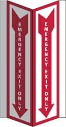 NMC - Emergency Exit Only, Acrylic Exit Sign - 8-3/4" Wide x 16" High - Eagle Tool & Supply