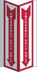 NMC - Emergency Exit Only, Acrylic Exit Sign - 8-3/4" Wide x 16" High - Eagle Tool & Supply