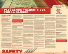 NMC - 30" Wide x 24" High Laminated Paper Bloodborne Pathogens Information Poster - Spanish - Eagle Tool & Supply